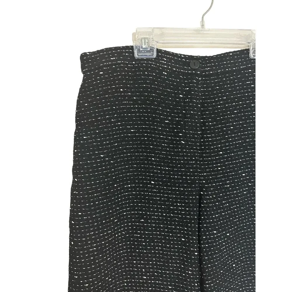 CHANEL Black Tweed Dress Pants Size 46
